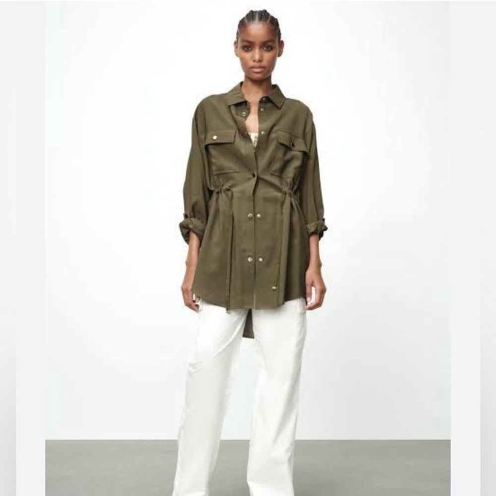 Zara Khaki Utility Jacket for Women